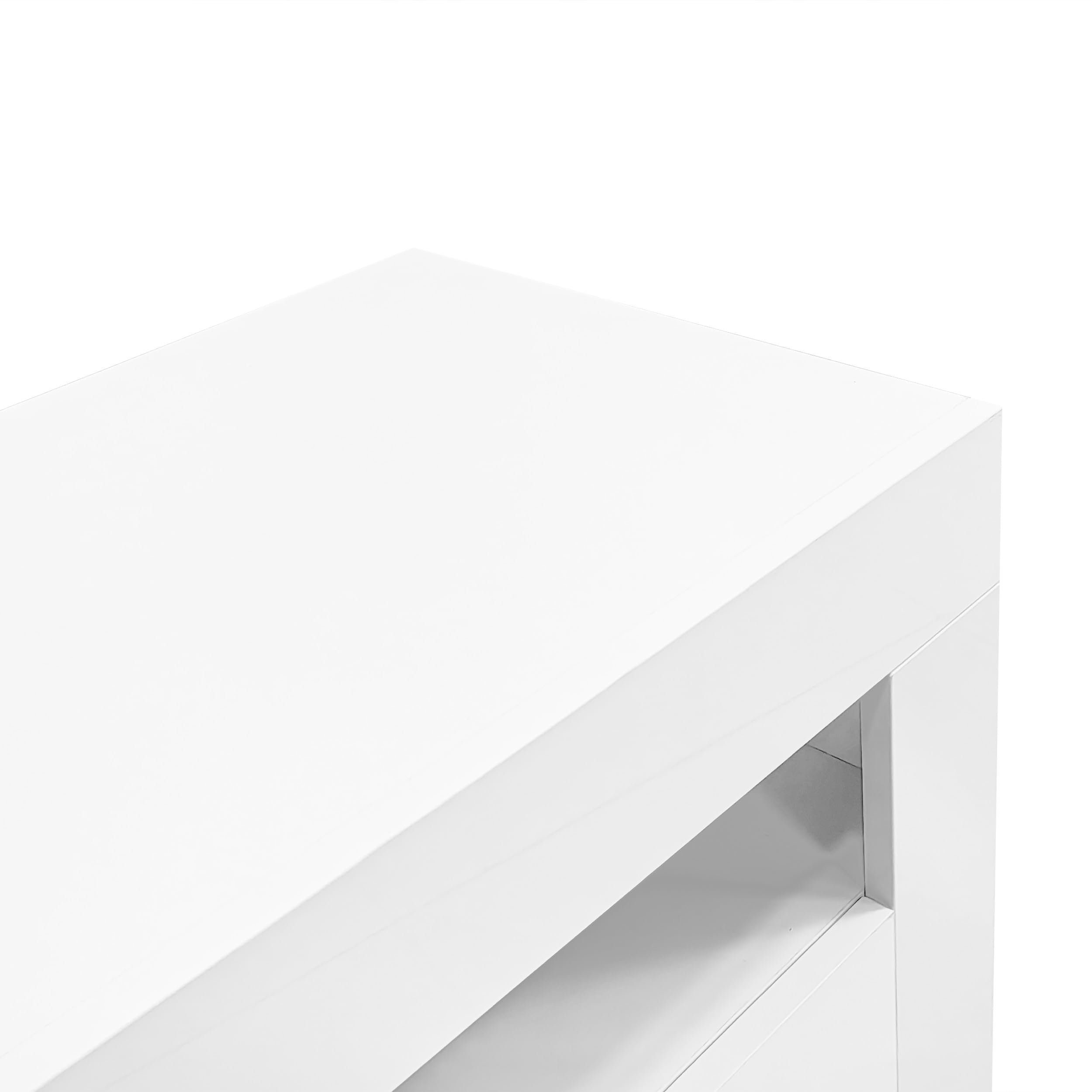 Murul Armario de tv de alto brillo con iluminación LED, 3 compartimentos, soporte para TV 70 pulgadas, 2 puertas y cajones, control Smart App, 160 × 35 × 60 cm