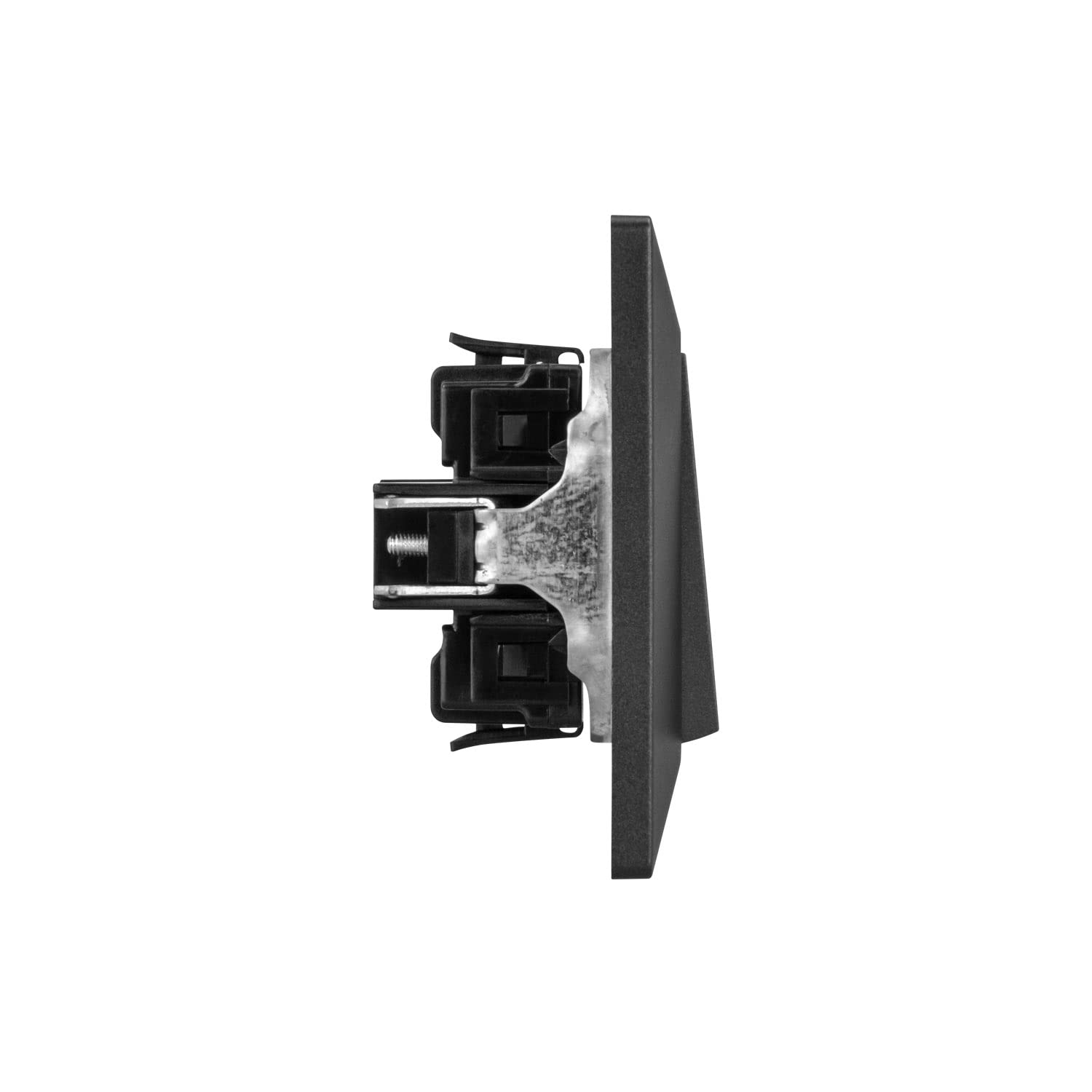 POPP® Mecanismos Interruptor Doble Conmutador Empotrable SERIE ENKEL de Pared *con Marco*, 10A 250V IP20, con Bornas Automáticas (10, Negro-doble-conmutados)