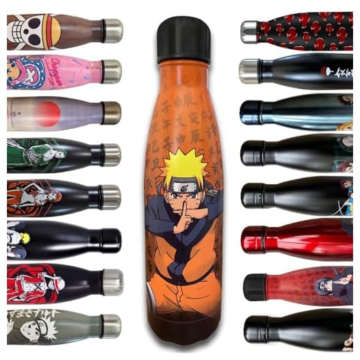 LYO Hômadict Naruto Botella isotérmica – Botella de Acero Inoxidable Reutilizable Naruto Naruto Shippuden – Mantenimiento Caliente y frío 12 Horas – para Deporte, Viaje, Diario, 500 ml – BPA Free –
