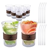 Drolma Ribbed Glass Cups, Ribbed Drinking Glasses 12oz, Ribbed Glassware Set of 8, Vintage Glassware