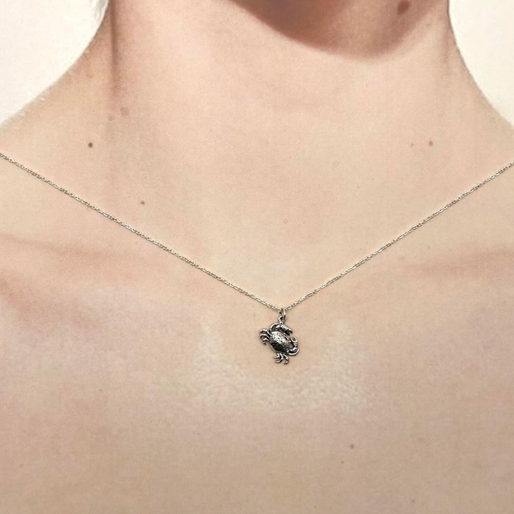 KEVIN N ANNA Sterling Silver Crab Charm Necklace, 18" - Image 2