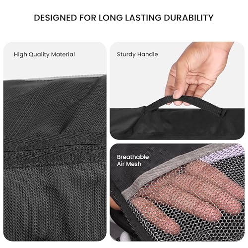 Image of CRALOFT Packing Bags for Travelling, Travel Organizer Bag, Cloth Organizer for Travel, Suitcase Organizer for Travelling, Travel Organiser Bags 4 Piece Set (1 Large, 2 Medium, 1 Small, Black)