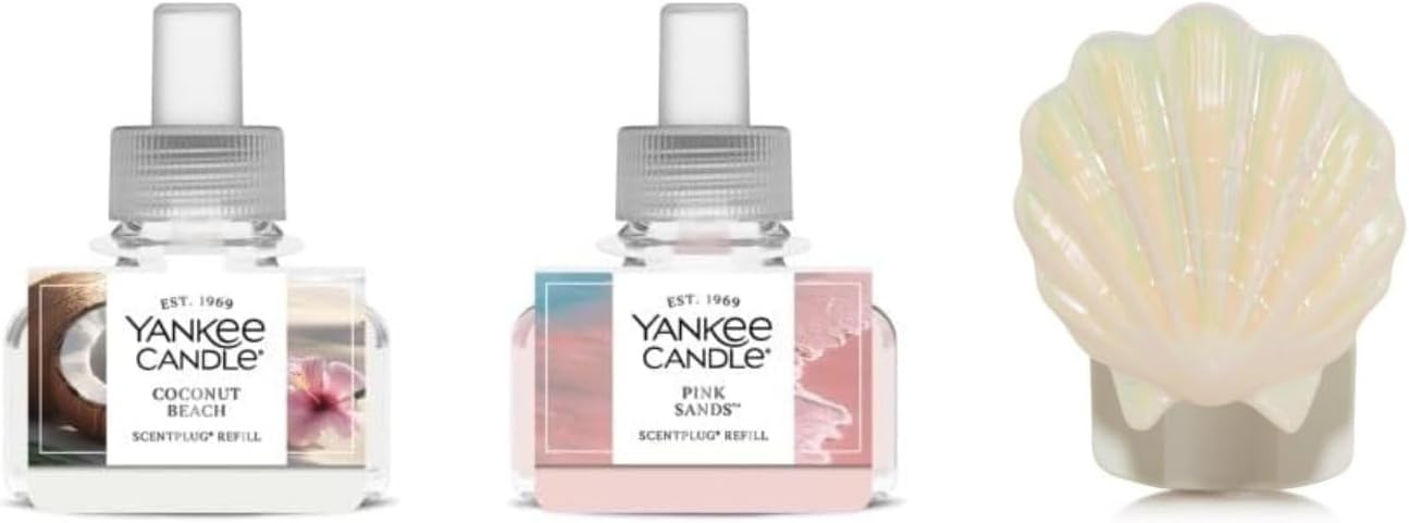 Yankee Candle Fresh Fusion - Scent Plug Diffuser Sprinkle Dots, Scent Plug Refill Clean Cotton and Coconut Beach (Variety Pack)