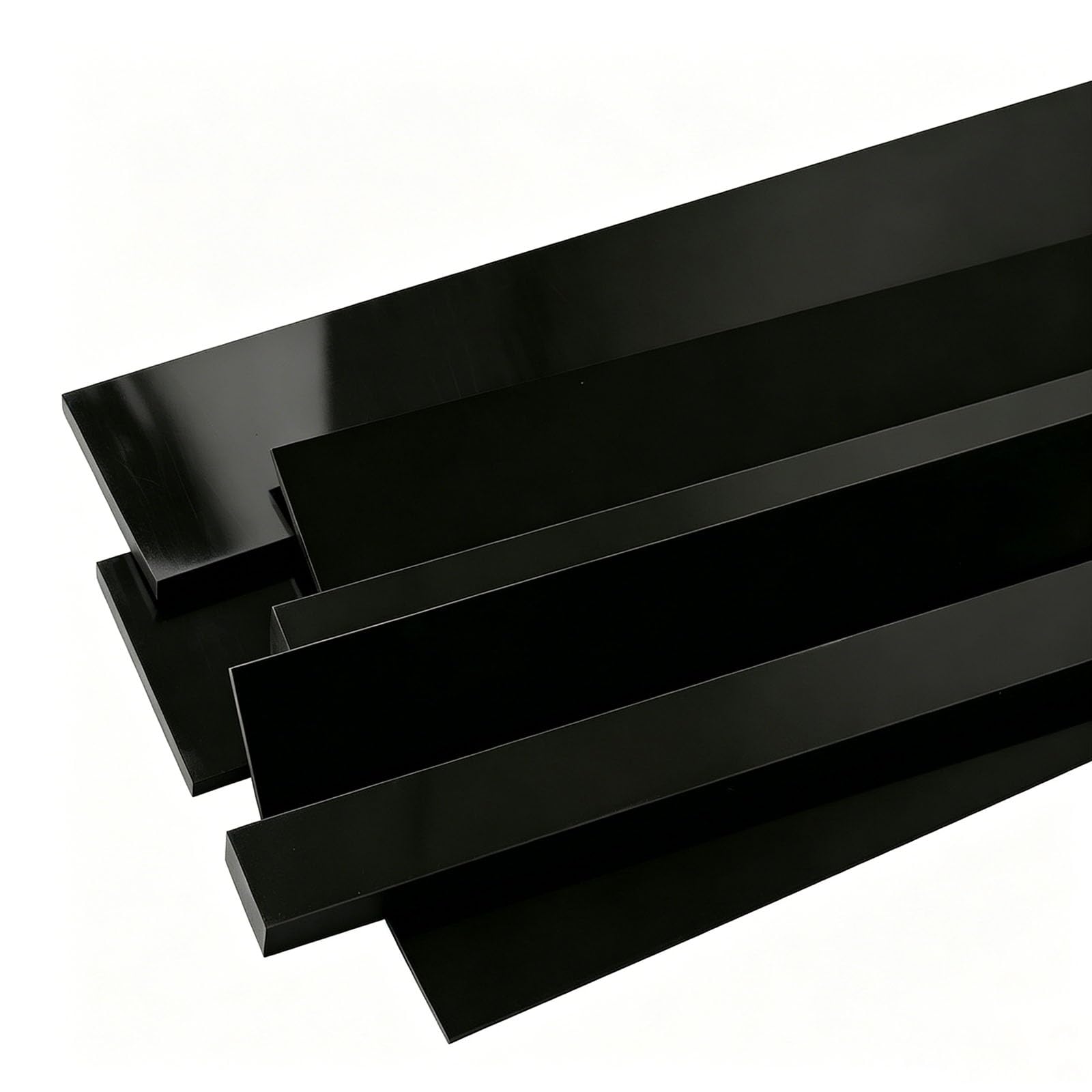 RISHORI 6 pcs Black ABS Plastic Flat Bar, Rectangular Plastic Strip 500mmx15mm Thick 2-4mm, for DIY Projects and Handicrafts,500x15x3mm