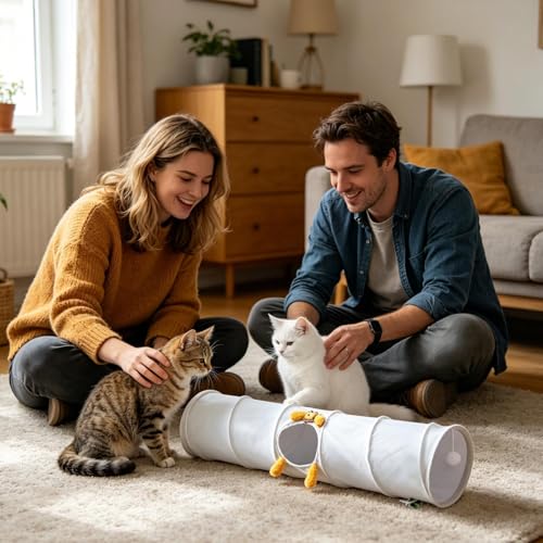 Katzentunnel für Indoor- Katzen, leichtes Peek- Loch, Haustierrohr, Kätzchen- Peek- Loch- Tunnel- Spielzeug, für den Außenbereich, Zuhause, Wohnheim, Wohnzimmer, Schlafzimmer, Balkon, Rasen-2