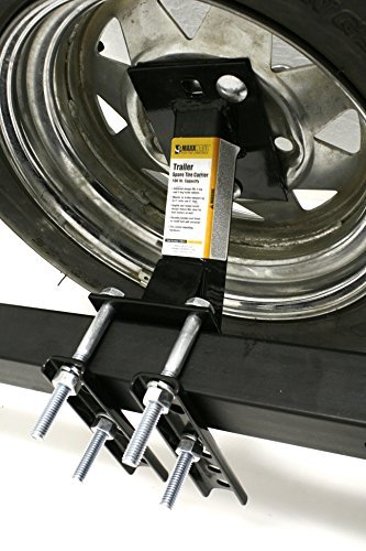 Maxxhaul 80071 Powder Coat Black Trailer Spare Carrier With Tire Locking Bracket #TOP3