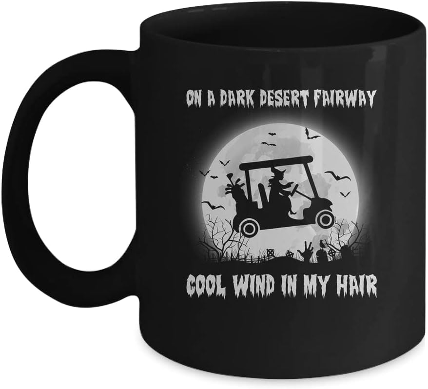 SKY DOT On A Dark Desert Fairway Golf Witch Cool Wind in My Hair Funny Printed Ceramic Tea/Coffee Mug (325ml)