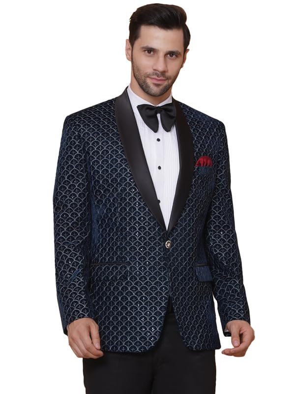Image of FAVOROSKI Wedding Sequence Blazer Suit for Men | Embroidered Velvet Blazer | Relaxed Fit Blazer for Men Wedding Party | Ethnic Wear Blazer for Men | Blazer Suit for Men | Festive Blazers for Men