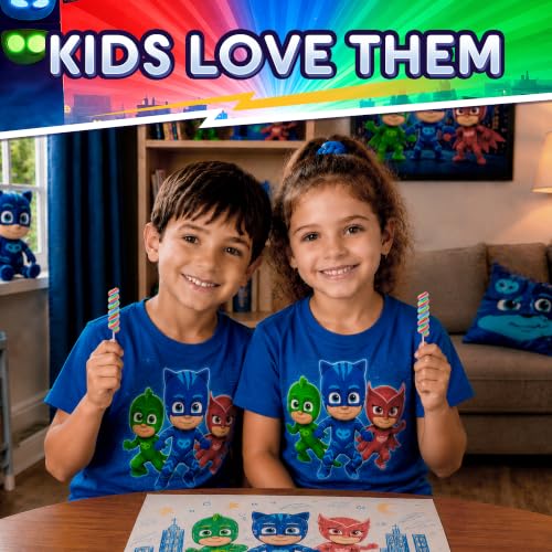 Image of PJ Masks Lollipops Swirl 20Pk - Pj Masks Birthday Party Supplies For PJ Mask Candy Bag, PJ Mask Party Favors & PJ Mask Pinata