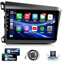 Leadfan Car Radio for Honda Civic 2012 2013 2014 2015 Stereo Replacement with Wireless Carplay Android Auto, 9 Touch Screen GPS Navigation WiFi Bluetooth Backup Camera MirrorLink SWC 2+32G