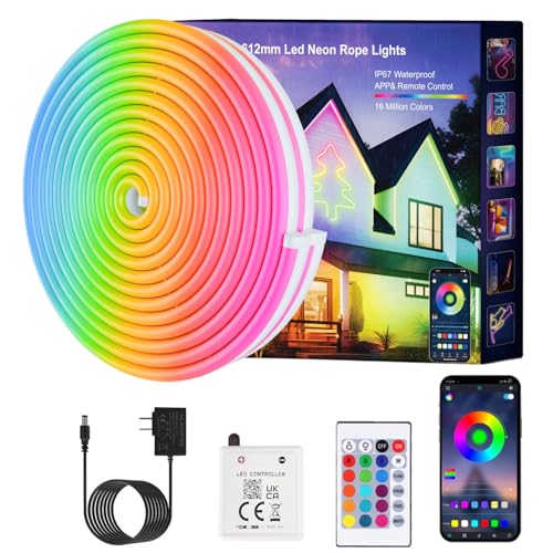 Neon Rope Lights, JIAMEI 20FT RGB LED Strip Lights, App