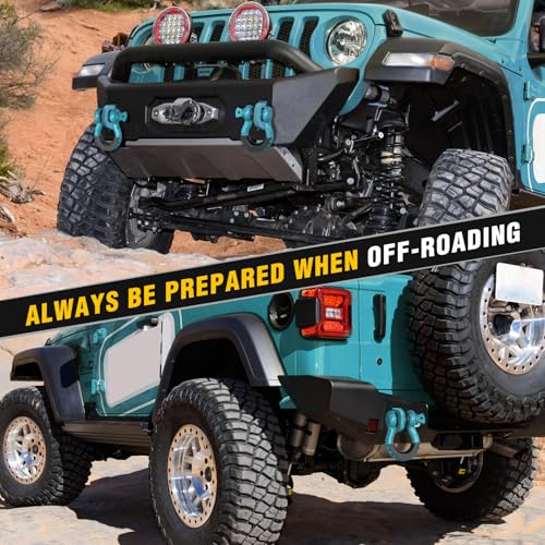 Image of Nilight 2 Pack 3 /4 inch D-Ring Shackle with 7 /8 inch Screw Pin 41,887lbs Break Strength, Heavy Duty Off Road Recovery Shackle with Isolators Washers for Use with Tow Strap, Winch, Off-Road Truck Vehicle