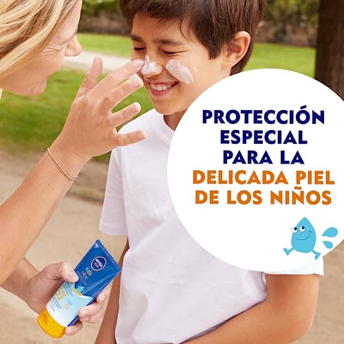 NIVEA-SUN-Kids-Ultra-Protege-Cuida-FP50-Crema-solar-para-ninos-a-partir-de-3-anos-150-ml-protector-solar-resistente-al-agua-crema-hidratante-con-proteccion-solar-UVA-UBV
