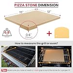 Unicook 15 x 12 Inch Rectangular Pizza Stone for Oven and Grill, 6.8 Lbs - Image 2