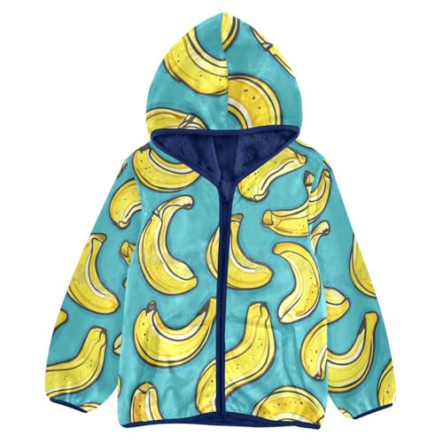 Banana Girls Fleece Jacket Girls Fall Jacket Girls Zip Up Hoodie Girls Sherpa Jacket 2-10T