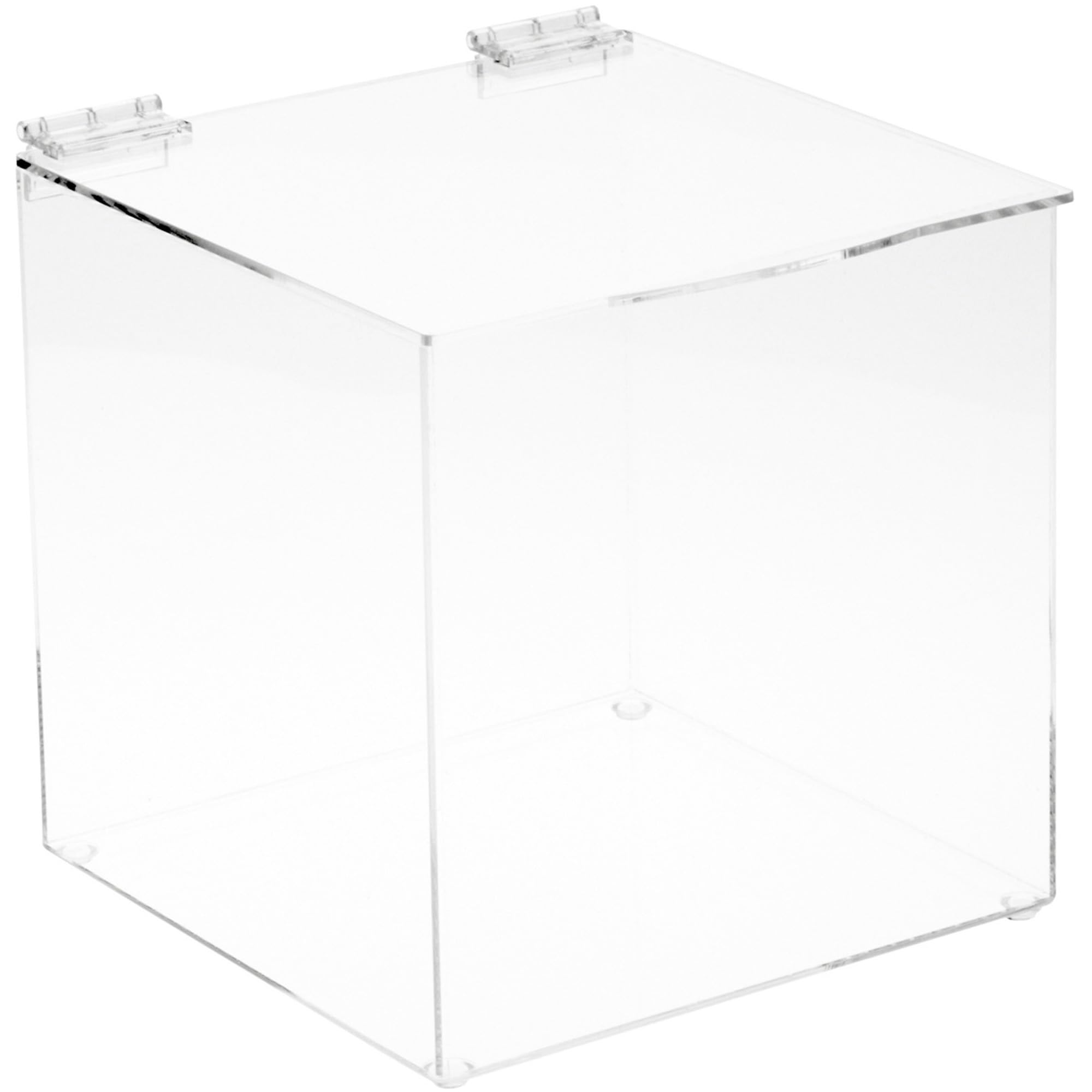 Plymor Clear Acrylic Display Case Box with Hinged Lid, 8
