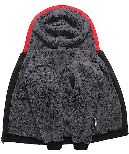 Image of ZITY Boys Zip Up Hoodie Fleece Jacket Kids Sherpa Lined Sweatshirts Outerwear Unisex Warm Winter Coat 6-15 Years Old