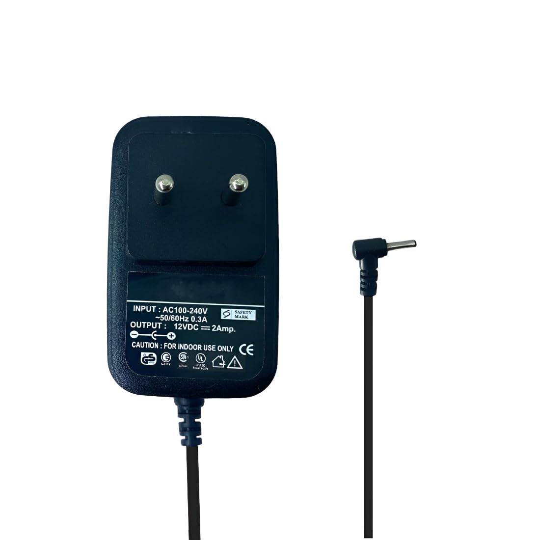 Upix 12V 2A Power Adapter (with Slim Pin), Power Supply AC Input 100-240 V for Set Top Box, DTH Box, CCTV System, Router, LED Light Strip, Other Electronic & IT Gadgets
