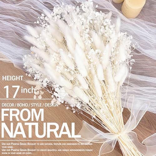 Ramo de Flores Secas Bunny Tails con Pampas y Neblina miniatura 2