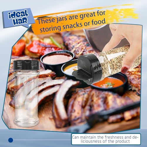 20 Pack 6 oz Plastic Spice Jars with Black Shaker Cap Clear Empty Spice Bottles with Shaker Lids Seasoning Container for Storing Spice Seasoning Powder