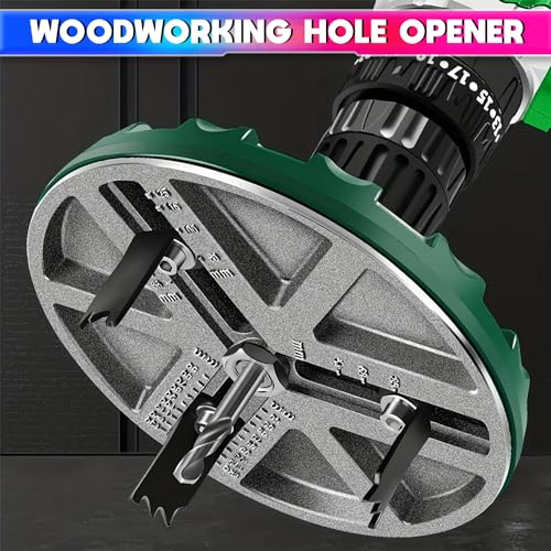 Image of amiciTools Adjustable Hole Saw for Drilling, 1.7 to 5.1 Inch Bit for Sawing Various Diameters 45-130MM, High Precision Cutting Tool for Wood, Plastic, and Drywall