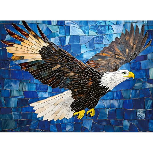 500 Piece Puzzle for Adults, Mosaic Eagle, Wildlife and Nature Puzzle 500 Pieces, for Family Kids and Adults, Relaxing and Challenging, 20.5 x 15 in