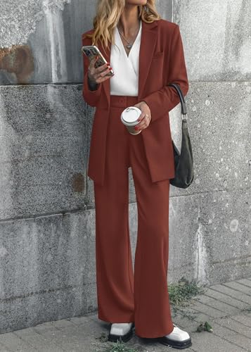 image for KIRUNDO Women Suits 2 Piece Set Business Casual Dressy Oversized Blaze