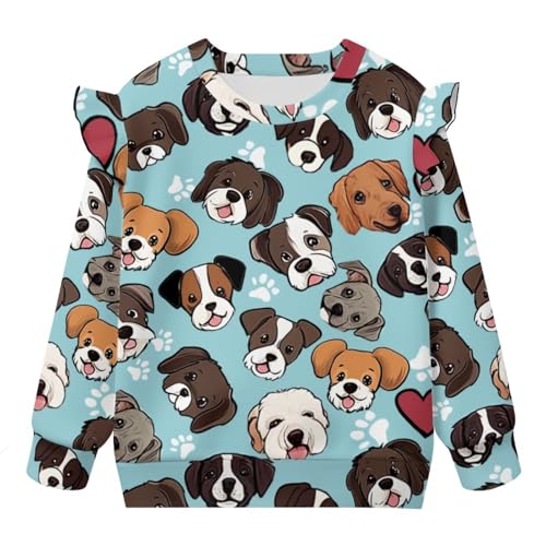 Upetstory Girls Long Sleeve Shirt for Baby Toddler Kids Ruffle T-Shirt 12M-8Y