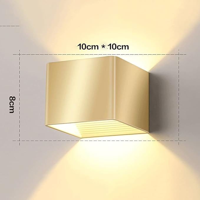 Ahzhlb Indoor Square Wall Light, Golden Hollow Smeedijzeren Lamp Body Wall Schonces, COB LED Verlichtingsarmaturen, Corridor Woonkamer Wandlampen voor Slaapkamer, Eetkamer (Kleur : 3W white light) photo 3