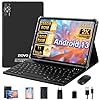 ZIOVO 2023 Tablet 11 Zoll 16GB RAM+256GB ROM/TF 1TB, Android 13 Tablet PC mit Octa-Core 2.0 GHz, 8600mAh, FHD 2000*1200, 5+13+2MP, 5G WLAN, Bluetooth 5.0, Widget, AGPS Tablet mit Maus+Tastatur-Schwarz