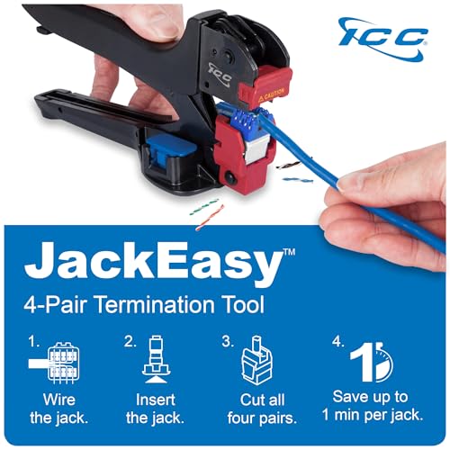 ICC CAT5e RJ45 Keystone Jack, Slim Profile 180° Punch Down, Blue, 25-Pack by ICC - Used condition - Image 4