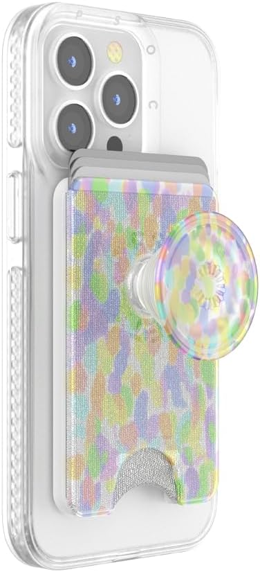 PopSockets MagSafe Wallet with Expanding Grip and Ring, Rainbow Glass