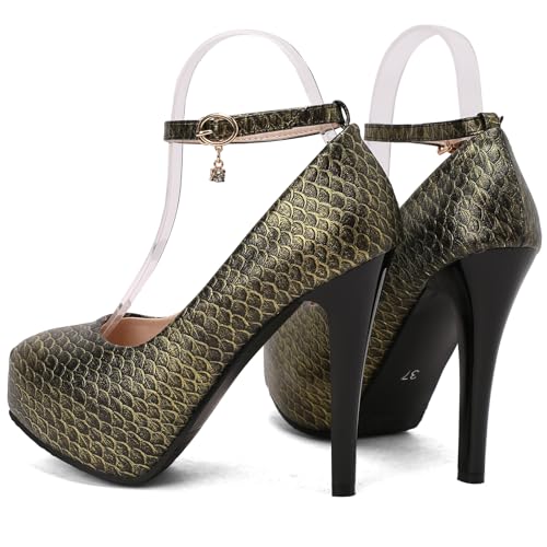 Women's Ankle Strap Stiletto Heel Pumps Platform Dress Shoes2
