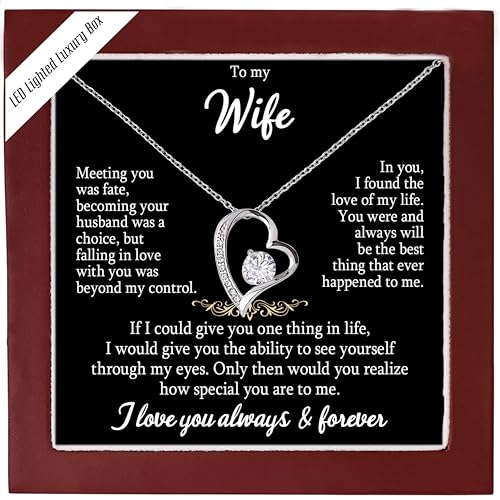 To My Wife Necklace From Husband - Heartfelt Soulmate Gift For Her Birthday or Christmas
