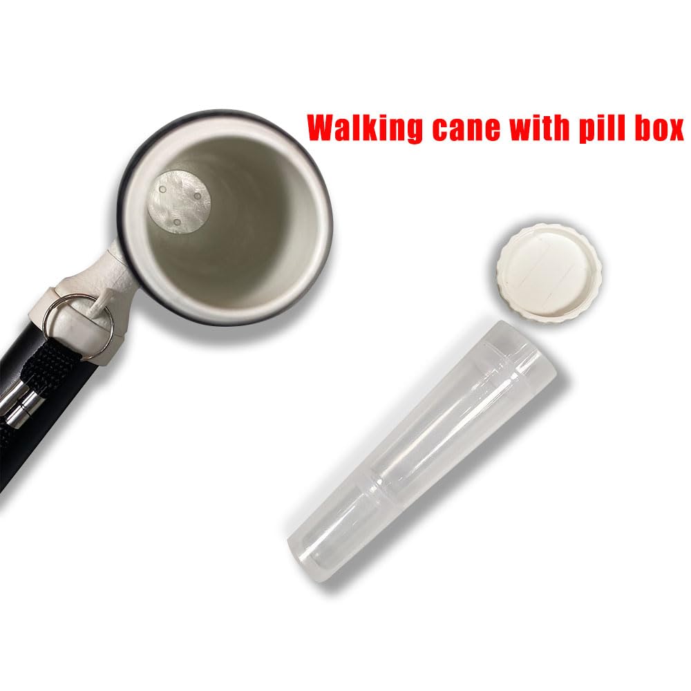 Ruyi, bastone portatile in alluminio leggero retrattile con contenitore, stampelle per adulti bastone telescopico con scatola portaoggetti