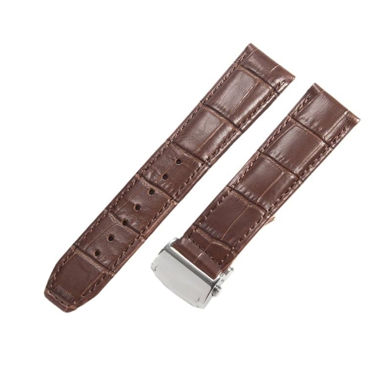 Bracelet montre cuir respirant 22mm marron adapté pour Maurice Lacroix PT615LC6017
