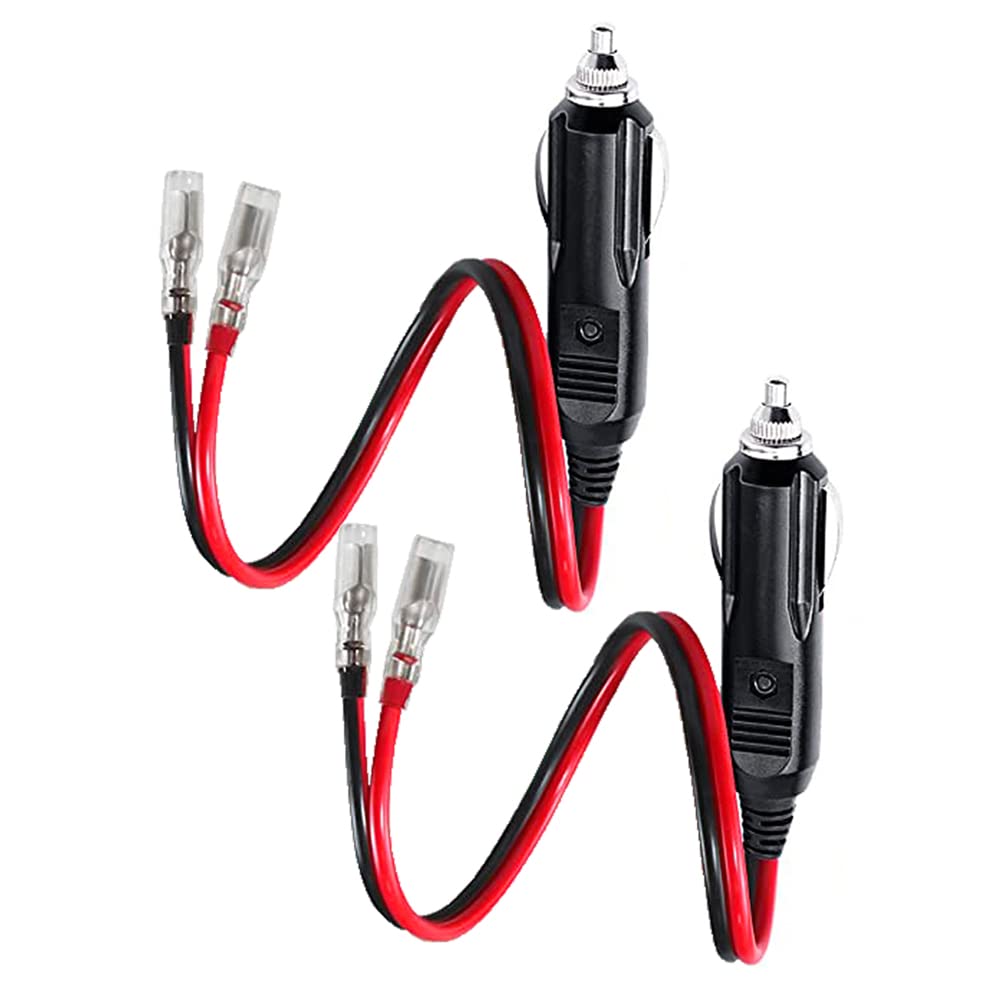 12V Cigarette Lighter Male Plug 10A Fuse CB Power Cord with Leads CB Radio Replacement Adapter for Car Vehicle Mobile Radio