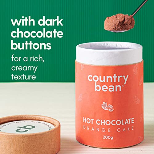 Image of Country Bean Orange Cake Hot Chocolate, 60% less sugar, 200G, Enjoy Hot or Cold, Perfect Beverage For Monsoons