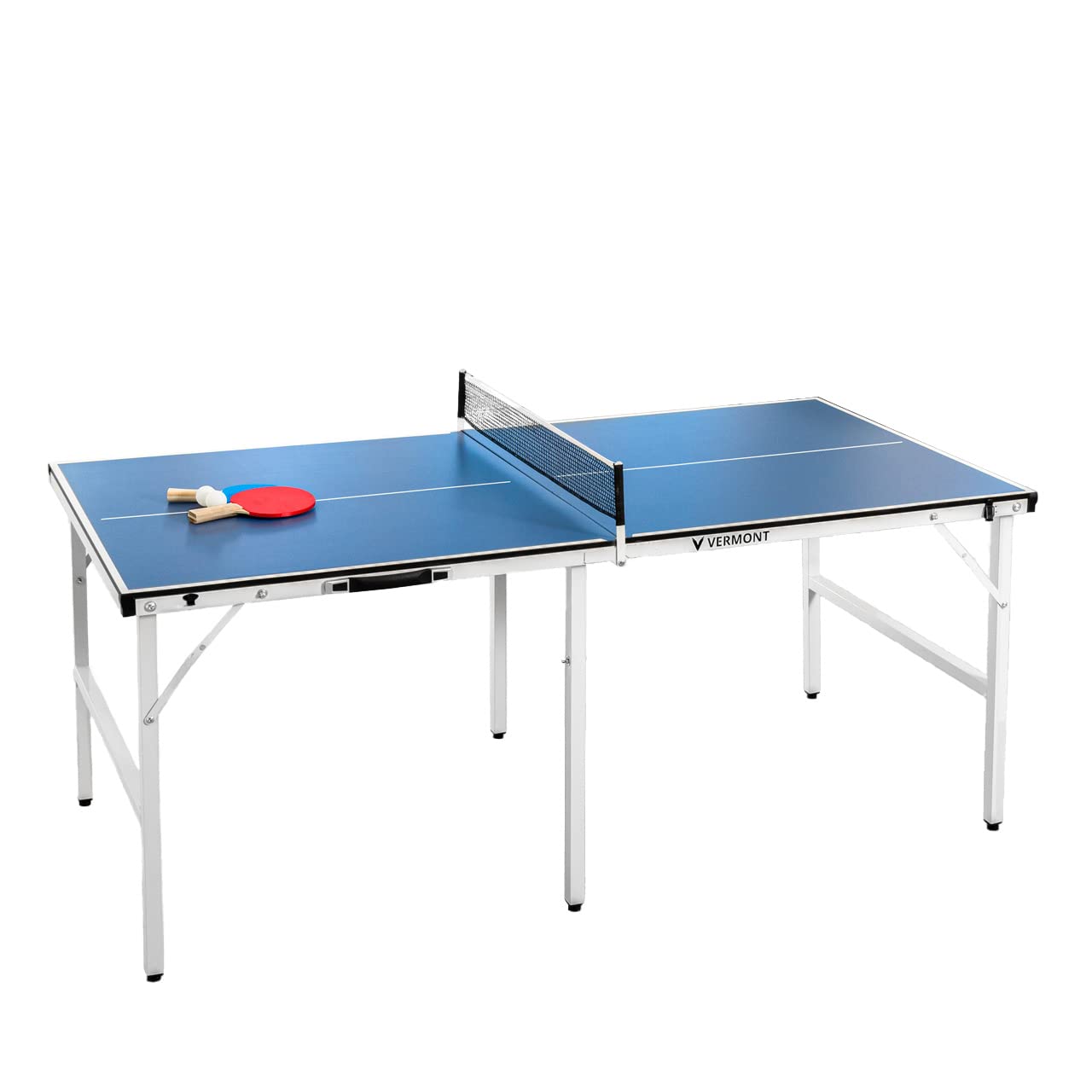 Vermont Mini Tavolo Da Tennis Pieghevole Per Spazi Interni Ed Esterni - Racchette E Palline Incluse - Professionale 1,8m