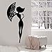Bellezza Ragazza Donna Con Ombrello Abbastanza Romantico Amore Adesivi Murali Complementi Arredo Casa Ragazze Camera Decalcomanie Murali Autoadesive A5 57x126 cm
