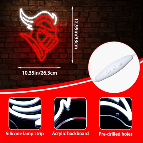 Image of University Neon Sign for Wall Decor University Football Team Logo Led Neon Sign for Man Cave Birthday Gifts for Fans Dimmable Led Neon Light for Party Club Bar Dorm Decor Size12.9 * 10.3In(P128)
