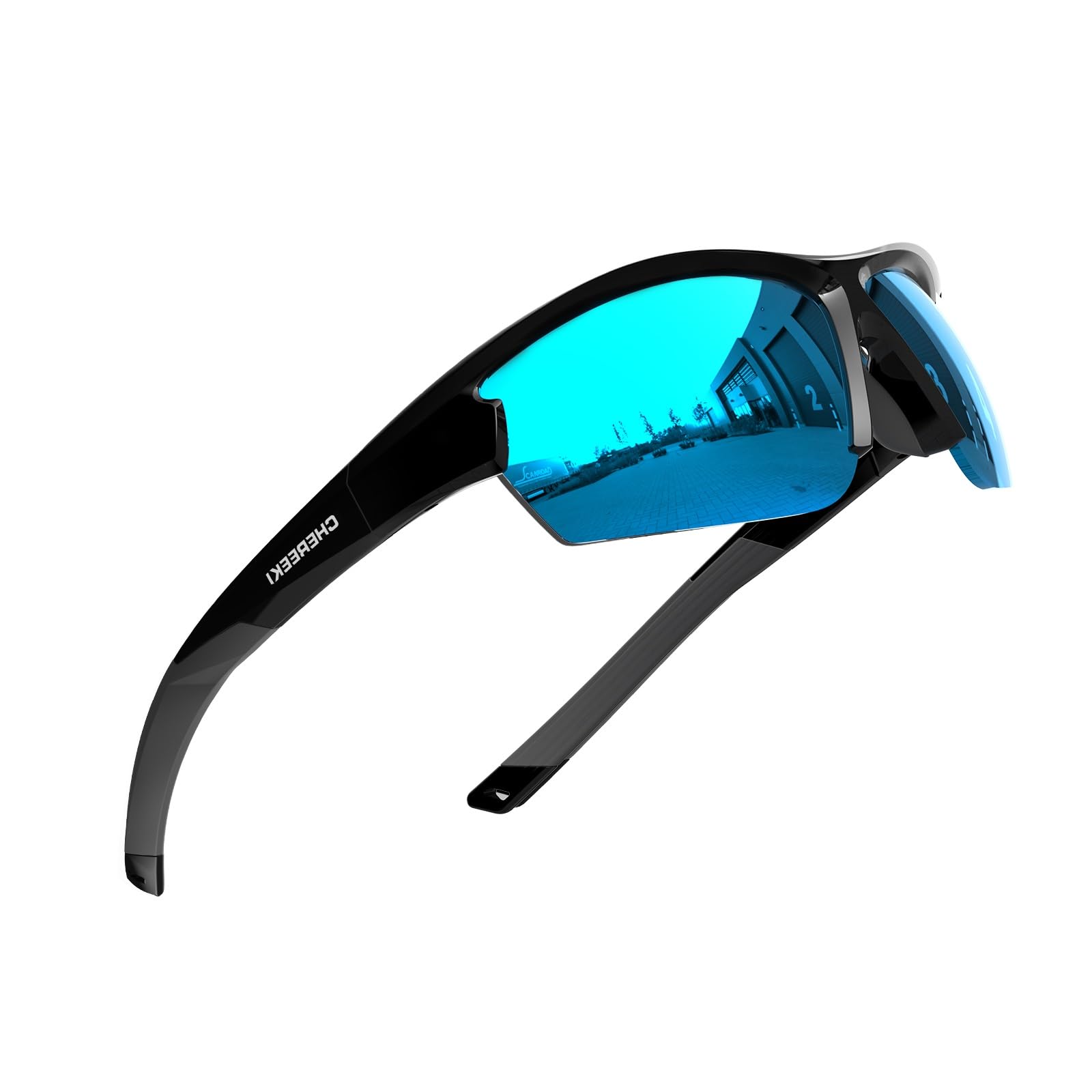 CHEREEKI Gafas de Sol Hombre Deportivas, Gafas de Sol Polarizadas con Protección UV400, Gafas Sol Hombre Mujer para Running Conducción Pesca