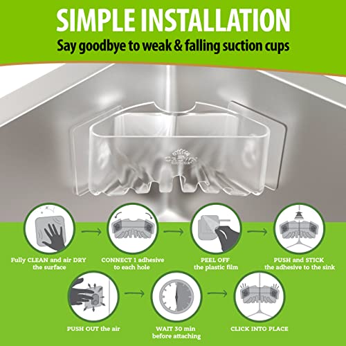 image for The Crown Choice Kitchen Sponge and Brush Holder – Space Saving Corn