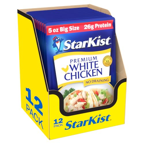StarKist Premium White Chicken, 5 oz Pouch, 12-Pack