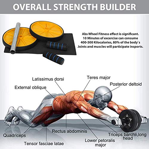 Image of Double Spring Tummy Trimmer ab Exerciser ,Ab Roller Wheel for Abs Workouts Hand Griper with Tummy Twister Abdominal ABS Exerciser Body Toner-Fat Buster Workout Waist Trimmer Home Gym Equipment