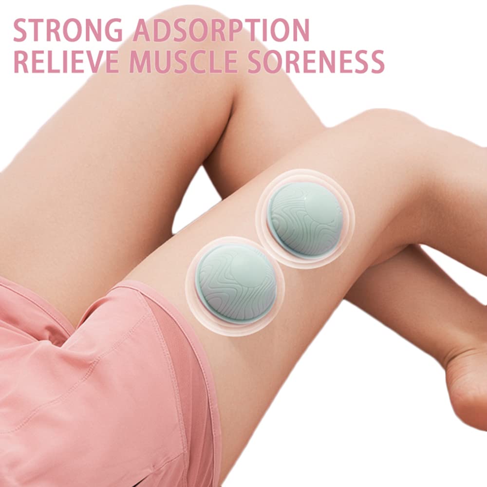 1Par De Pelotas De Masaje para Yoga Relajación Muscular Alivio del Dolor Pelota De Fascia Portátil Copa Anticelulítica De Silicona Ventosas De Masaje Al Vacío