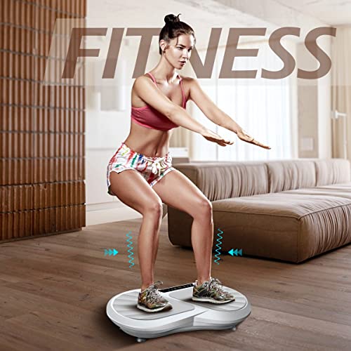 GYMAX Vibrationsplatte, Körpervibrator mit 6 Trainingsprogramme, 99 Stufen & Timer, Fitness-Vibrationsplatte mit LED… – Bild 3