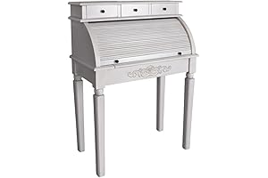 International Caravan Beckett Carved Wood Desk - Small Secretary Desk