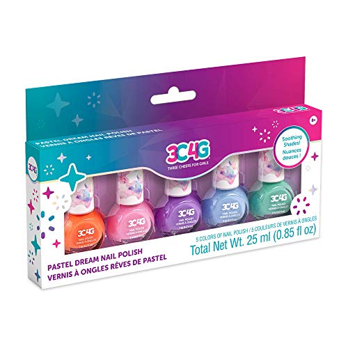 Three Cheers for Girls - Pastel Dreams Nail Polish - Nail Polish Set for Girls & Teens - Includes 5 Colors - Non-Toxic Nail Polish Kit for Kids Ages 8+