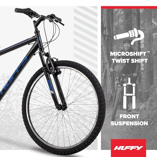 image for Huffy Stone Mountain Mens 26 Inch Mountain Bike, Matte Black Frame, 21